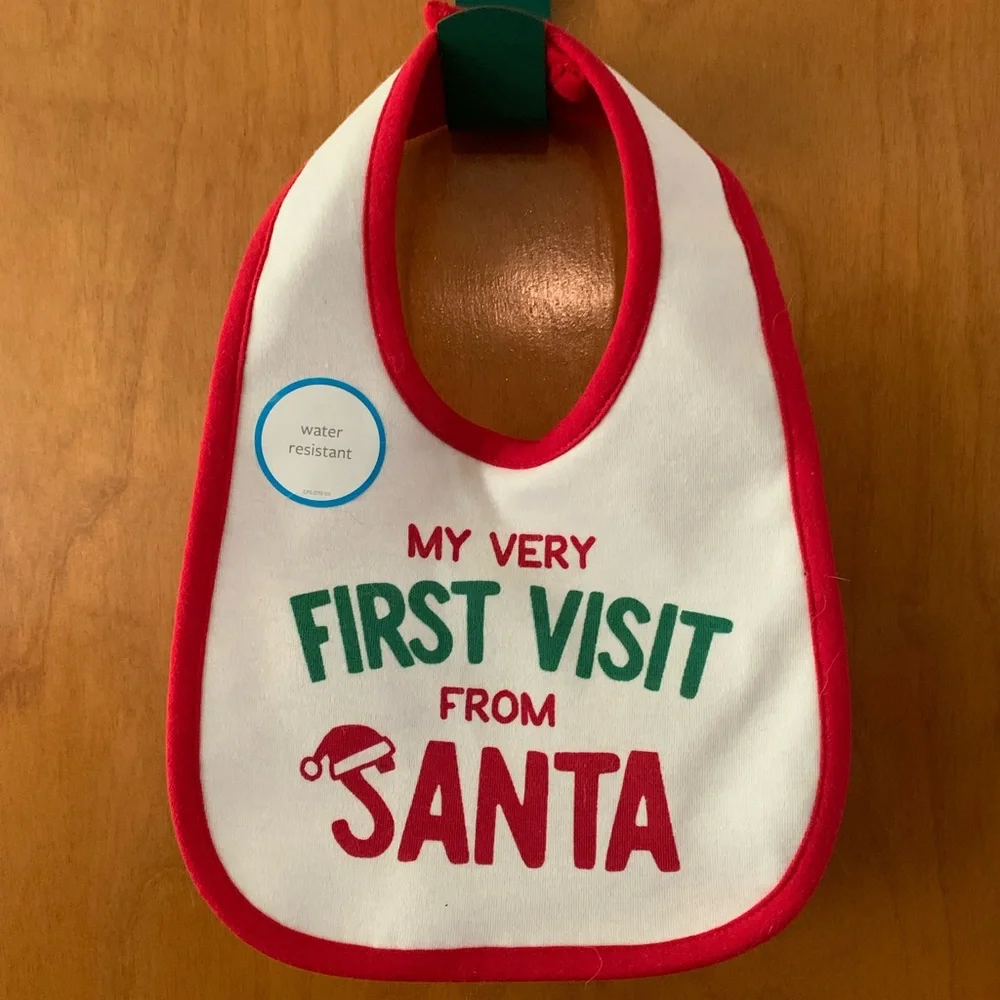 💰5/$25💰New My First Visit from Santa Christmas Baby Bib